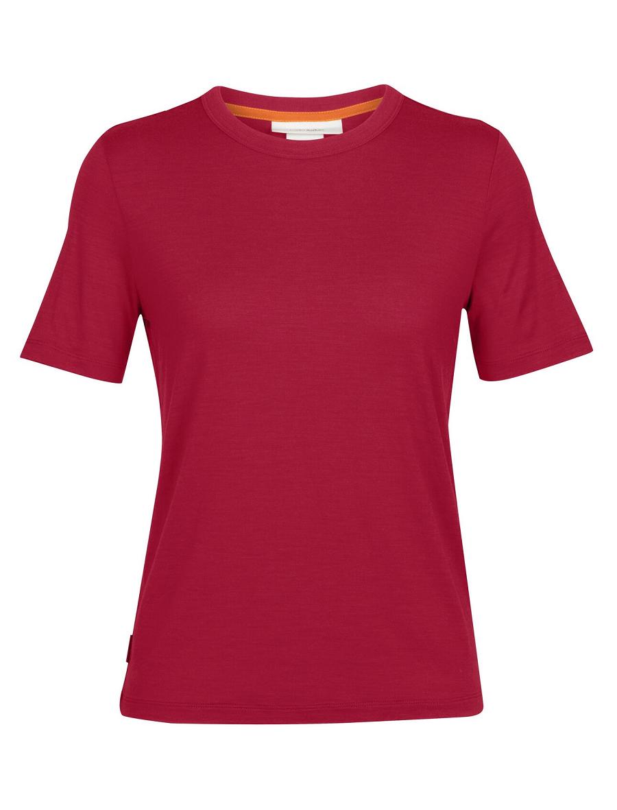 Cherry Icebreaker MerinoFine™ Short Sleeve Women's T Shirts | AU 1612HAPK